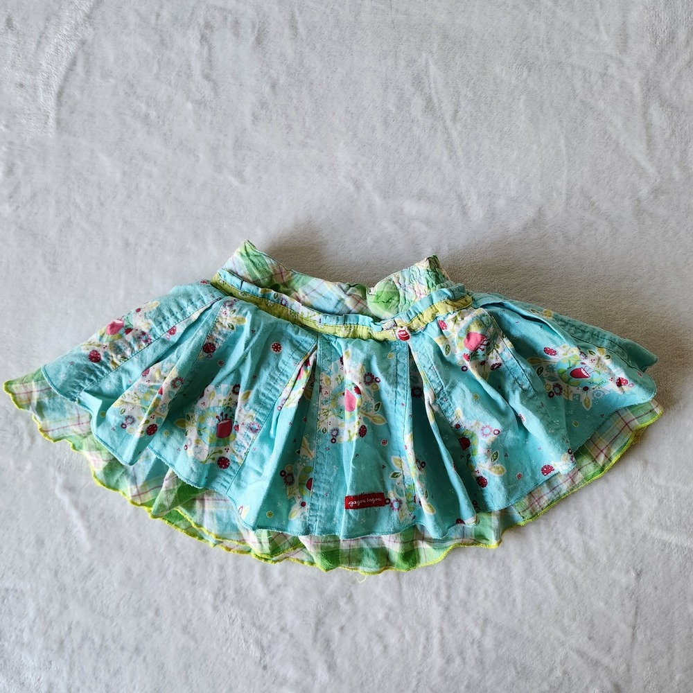 Gagou Tagou Cottagecore‎ Skirt Girls 18 Months Toddler Farmhouse Gingham Ruffle